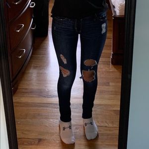 Hollister Dark Wash Ripped Skinny Jeans